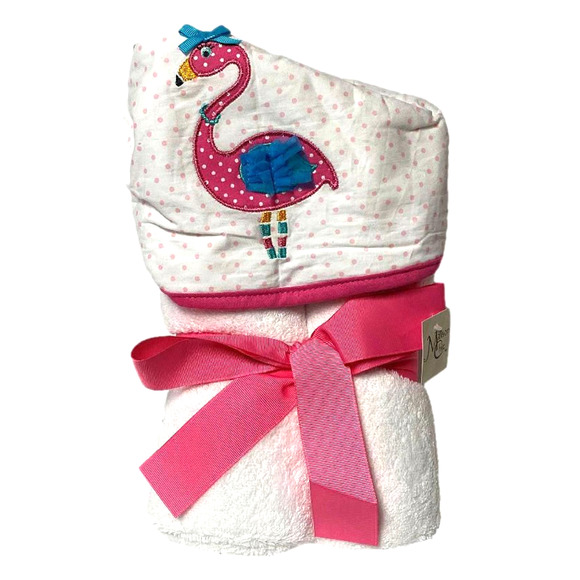 Hooded Flamingo Towel For Kids 100% Cotton For Beach Bath Pool 28x52 Inches NWT - Picture 9 of 13